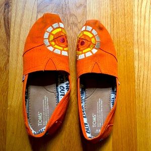 Toms Orange Slip Ons